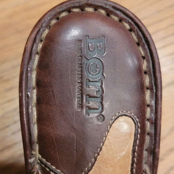 Born Wedge Brown Leather Sandals - Picture 9 of 9